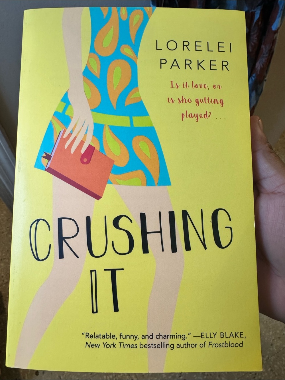 Crushing It by Lorelei Parker — Yellow Cover with Teal & Orange Dress